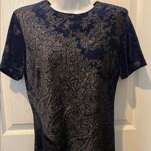 Liz Claiborne- deep Purple Maxi Sheath Dress with Short Sleeves